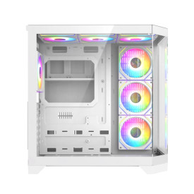 Кутия за компютър GameMax Infinity, Mid-Tower ATX, Tempered Glass, ARGB, White