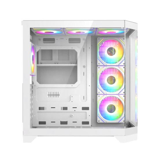 Кутия за компютър GameMax Infinity, Mid-Tower ATX, Tempered Glass, ARGB, White