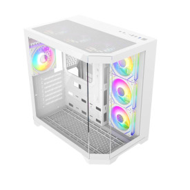 Кутия за компютър GameMax Infinity, Mid-Tower ATX, Tempered Glass, ARGB, White