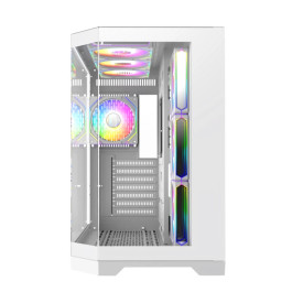 Кутия за компютър GameMax Infinity, Mid-Tower ATX, Tempered Glass, ARGB, White