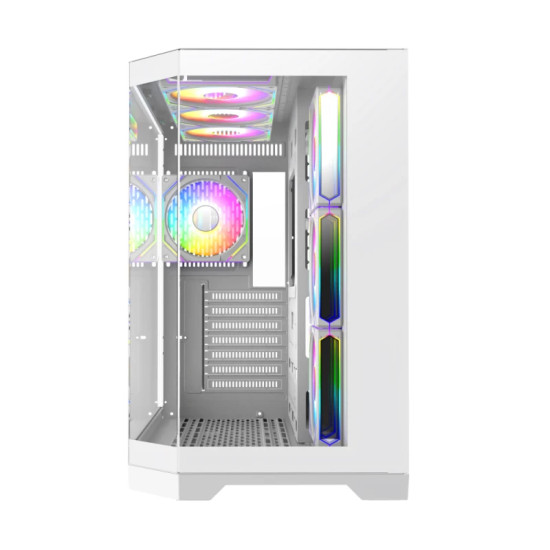 Кутия за компютър GameMax Infinity, Mid-Tower ATX, Tempered Glass, ARGB, White