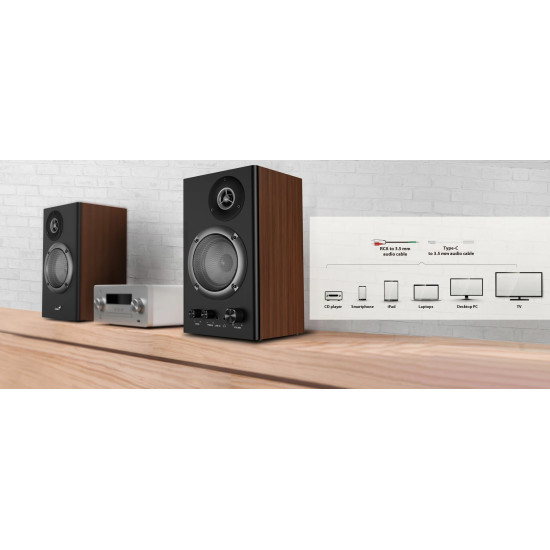 Тонколони Genius Speakers 2.0 - SP-HF1200B - 36W RMS, Wood