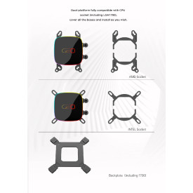 Водно охлаждане Geometric Future Water Cooling - Eskimo 36 Black - LGA1700/AM5