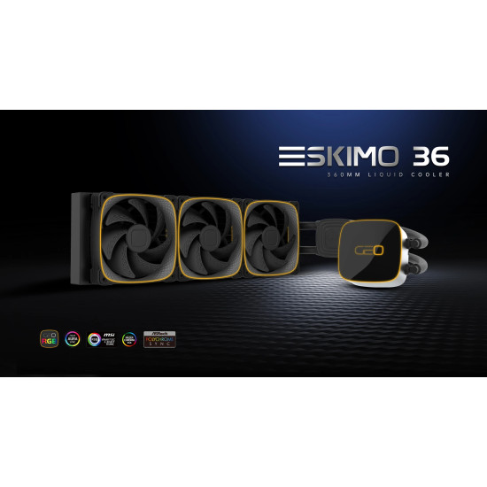 Водно охлаждане Geometric Future Water Cooling - Eskimo 36 Black - LGA1700/AM5