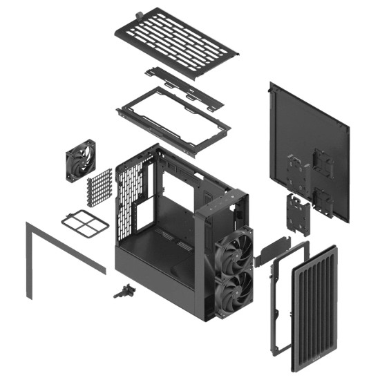 Кутия за компютър HAVN Case E-ATX - BF 360 Flow, Black