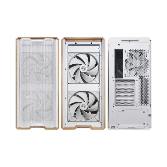 Кутия за компютър Lian Li Case ATX - LANCOOL 217 WOOD - White