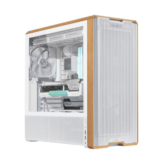 Кутия за компютър Lian Li Case ATX - LANCOOL 217 WOOD - White