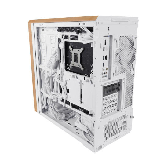 Кутия за компютър Lian Li Case ATX - LANCOOL 217 WOOD - White