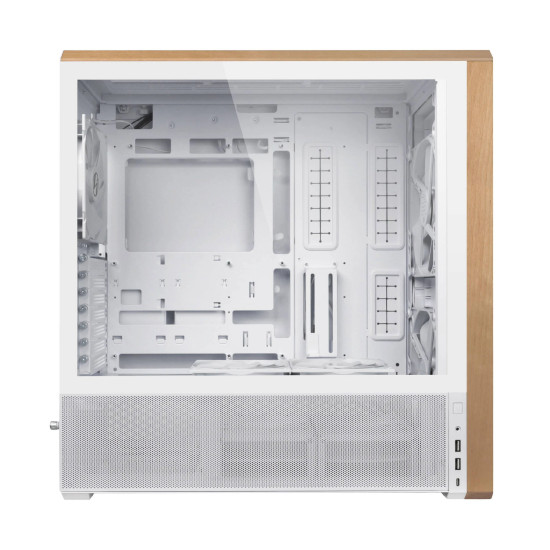 Кутия за компютър Lian Li Case ATX - LANCOOL 217 WOOD - White