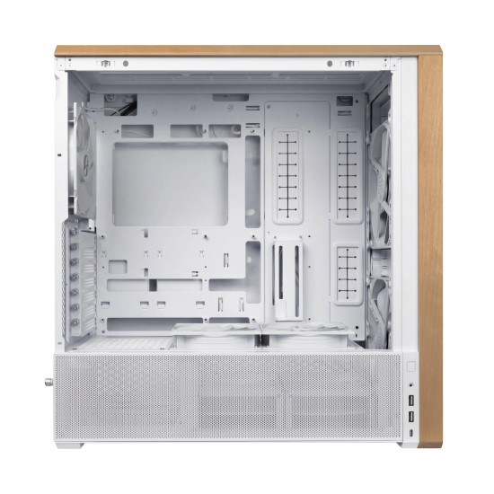 Кутия за компютър Lian Li Case ATX - LANCOOL 217 WOOD - White