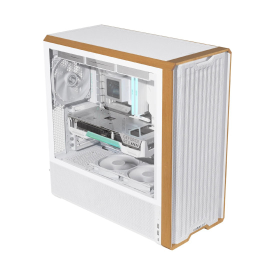 Кутия за компютър Lian Li Case ATX - LANCOOL 217 WOOD - White