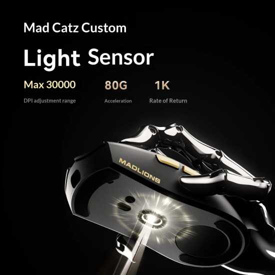 Безжична мишка Madlions Wireless Gaming Mouse M3 Pro - 1K, Mad Catz Custom Sensor, White