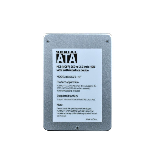 Кади за SSD Makki Caddy Convertor M.2 NGFF SSD to 2.5" SATA3, Aluminium - MAKKI-M2-NGFF-2.5