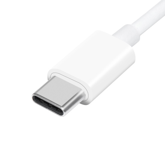 Преходник Makki Adapter Type-C M to 3.5mm audio jack 4P F, White - MAKKI-CBL-C-AUDIO-WH