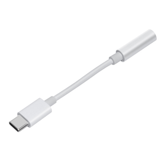 Преходник Makki Adapter Type-C M to 3.5mm audio jack 4P F, White - MAKKI-CBL-C-AUDIO-WH