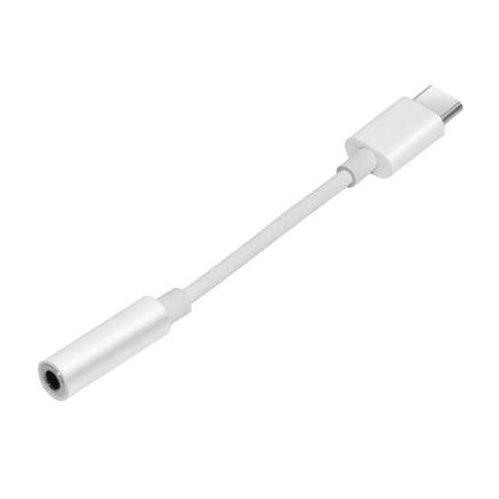 Преходник Makki Adapter Type-C M to 3.5mm audio jack 4P F, White - MAKKI-CBL-C-AUDIO-WH