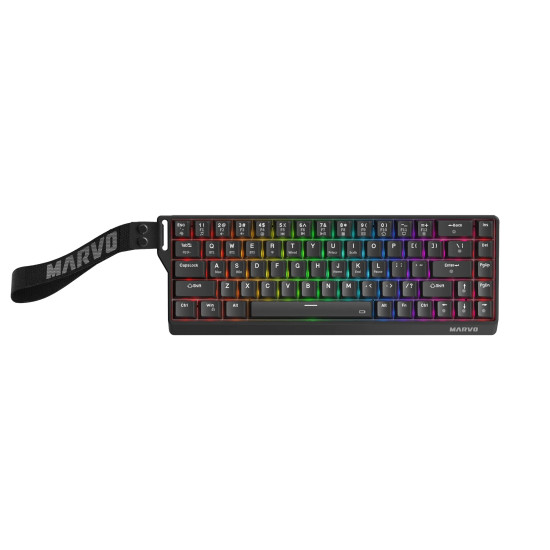 Безжична клавиатура Marvo Wireless Gaming Mechanical keyboard Saber 65W KG965W - 1K, Banana Crystal [Linear], (English US)