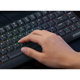 Безжична клавиатура Marvo Wireless Gaming Mechanical keyboard Saber 65W KG965W - 1K, Banana Crystal [Linear], (English US)