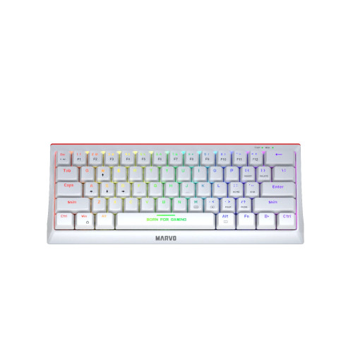 Клавиатура Marvo Gaming Mechanical keyboard 61 keys TKL Hecate 61R WH - KG962G White - RED switches, RGB