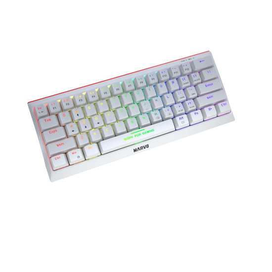 Клавиатура Marvo Gaming Mechanical keyboard 61 keys TKL Hecate 61R WH - KG962G White - RED switches, RGB
