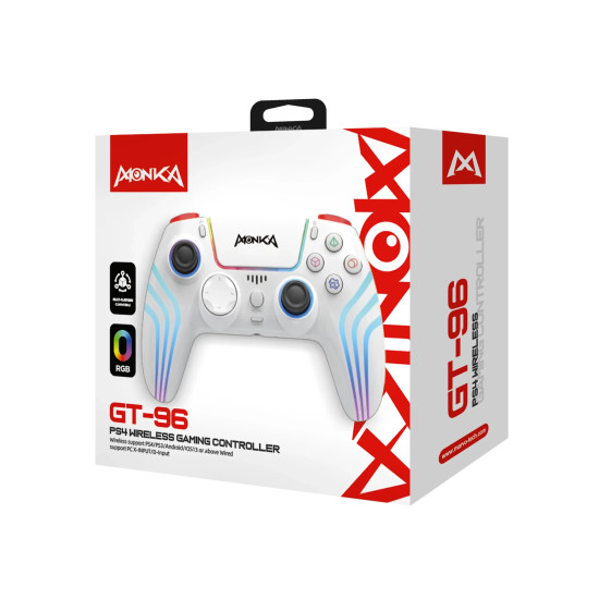 Безжичен контролер Marvo Gamepad Monka Contra GT-96 - PS4, RGB, Wireless, Vibration