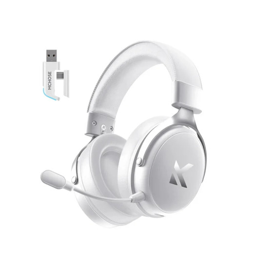 Безжични слушалки MCHOSE Wireless Gaming Headphones - V9 Pro Icy White - Bluetooth , 2.4G