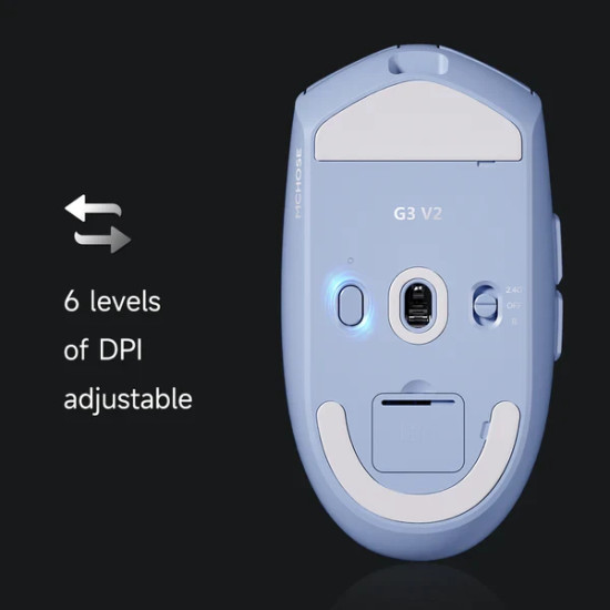 Безжична мишка MCHOSE G3 V2 Black - Wireless Gaming Mouse - 1K, Omron Mechanical