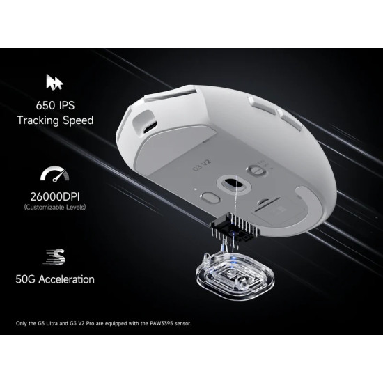 Безжична мишка MCHOSE G3 V2 Black - Wireless Gaming Mouse - 1K, Omron Mechanical