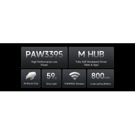 Безжична мишка MCHOSE G3 V2 Black - Wireless Gaming Mouse - 1K, Omron Mechanical