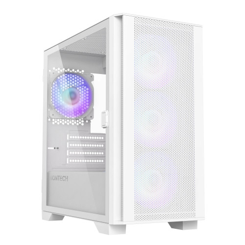 Кутия за компютър Montech AIR 100 ARGB, Micro ATX Case, TG, 4x120mm ARGB Fans, White
