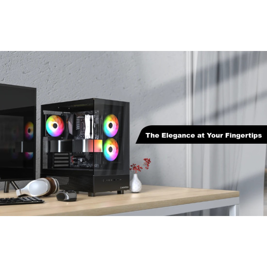 Кутия за компютър Montech Case ATX - XR (B) - 3 x 120 mm ARGB Fans, USB-C, Black