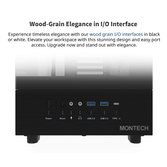 Кутия за компютър Montech Case ATX - XR (B) - 3 x 120 mm ARGB Fans, USB-C, Black