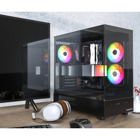 Кутия за компютър Montech Case ATX - XR (B) - 3 x 120 mm ARGB Fans, USB-C, Black