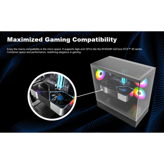 Кутия за компютър Montech Case ATX - XR (B) - 3 x 120 mm ARGB Fans, USB-C, Black
