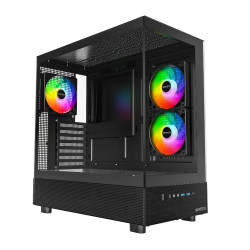 Кутия за компютър Montech Case ATX - XR (B) - 3 x 120 mm ARGB Fans, USB-C, Black