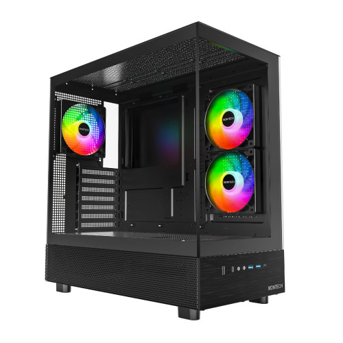 Кутия за компютър Montech Case ATX - XR (B) - 3 x 120 mm ARGB Fans, USB-C, Black