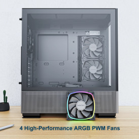Кутия за компютър Montech SKY TWO, Mid-tower Case, TG, 4x120mm ARGB Fans, Black