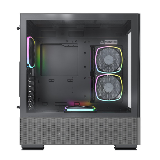 Кутия за компютър Montech SKY TWO, Mid-tower Case, TG, 4x120mm ARGB Fans, Black