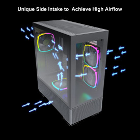Кутия за компютър Montech SKY TWO, Mid-tower Case, TG, 4x120mm ARGB Fans, Black
