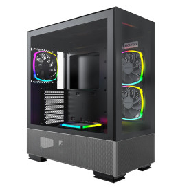 Кутия за компютър Montech SKY TWO, Mid-tower Case, TG, 4x120mm ARGB Fans, Black