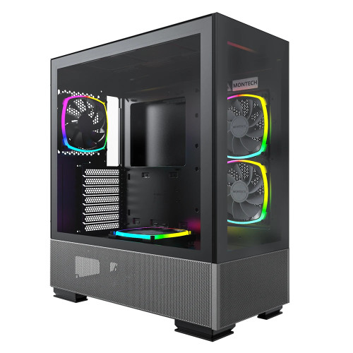 Кутия за компютър Montech SKY TWO, Mid-tower Case, TG, 4x120mm ARGB Fans, Black