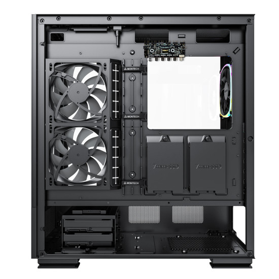 Кутия за компютър Montech SKY TWO, Mid-tower Case, TG, 4x120mm ARGB Fans, Black