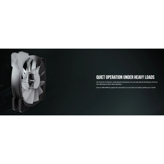 Охладител за процесор Montech AIR COOLER 210, CPU Cooler, 210W TDP, ARGB, Black