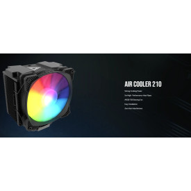 Охладител за процесор Montech AIR COOLER 210, CPU Cooler, 210W TDP, ARGB, Black