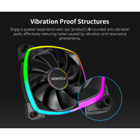 Вентилатор Montech AX140 PWM, Fan 140mm, ARGB, Black