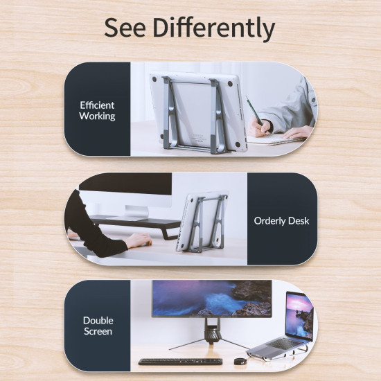 Поставка за лаптоп Orico Laptop Stand - Aluminum, Grey, up to 17.4" - MA15-GY