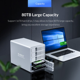 Докинг станция Orico Storage - HDD Dock - 4 BAY with RAID, Aluminium - 9548RU3