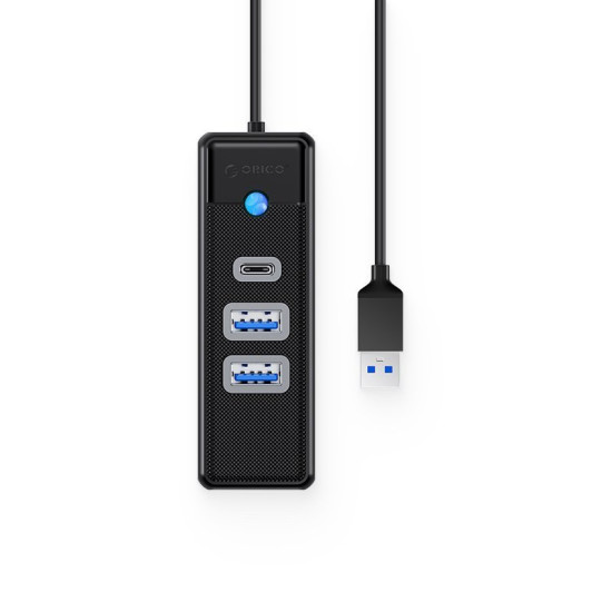 USB хъб Orico HUB USB3.0 3 port - 2 x USB3.0, 1 x Type C, Black - PWC2U-U3-015-BK