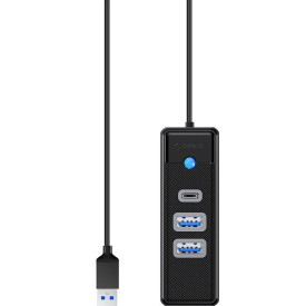 USB хъб Orico HUB USB3.0 3 port - 2 x USB3.0, 1 x Type C, Black - PWC2U-U3-015-BK