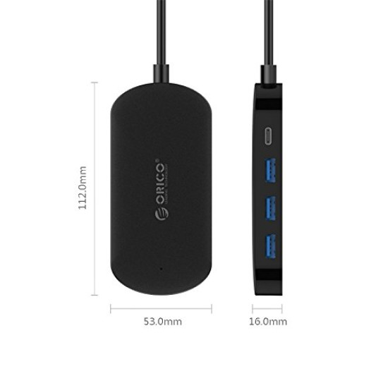USB хъб Orico USB 3.1 Type C HUB 4 port - 1 x TYPE C, 3 x USB3.0 - HC1-BK-PRO
